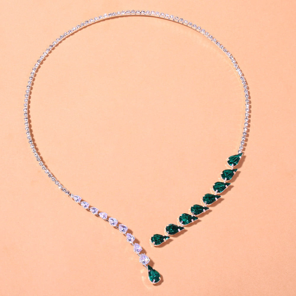 Exquisite Emerald Bridal Drop Necklace – Luxury Wedding Jewelry for Women