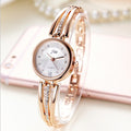 Rhinestone Steel Band Watch – Elegant Women’s Round Wristwatch
