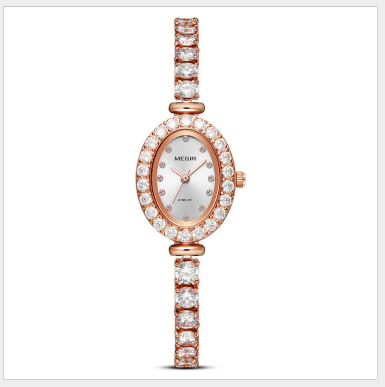 Diamond Accent Quartz Watch – Elegant Women’s Luxury Wristwatch