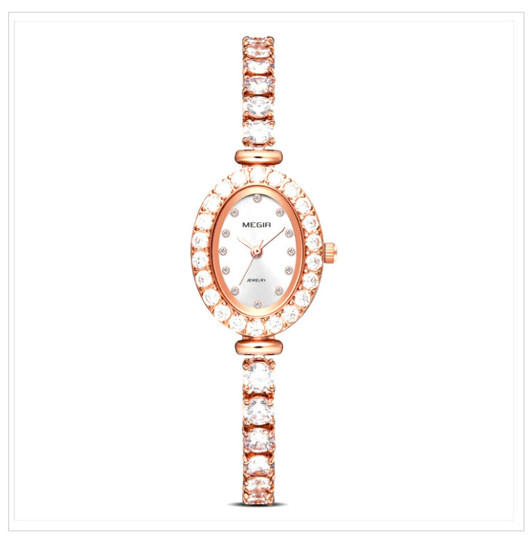 Diamond Accent Quartz Watch – Elegant Women’s Luxury Wristwatch