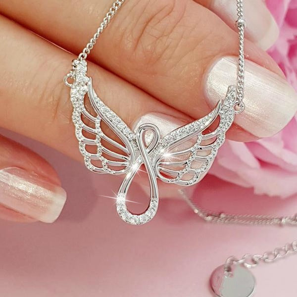 Diamond Angel Wing Necklace – Elegant Women’s Jewelry