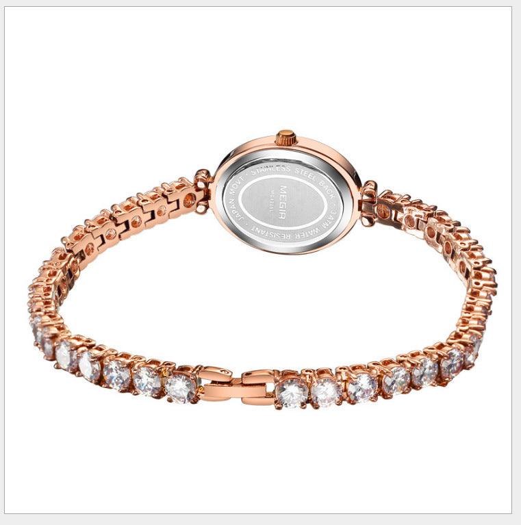 Diamond Accent Quartz Watch – Elegant Women’s Luxury Wristwatch