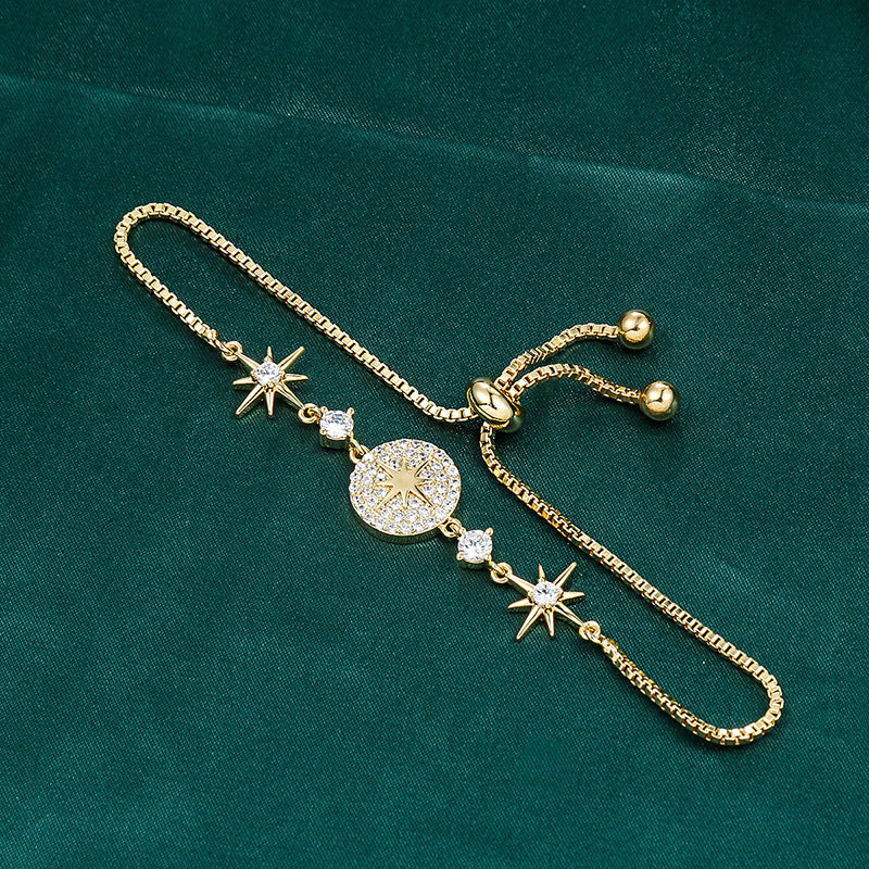 8K Gold Star Bracelet – Elegant Minimalist Women’s Jewelry