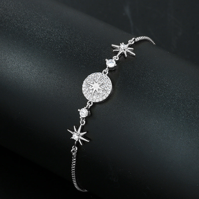 8K Gold Star Bracelet – Elegant Minimalist Women’s Jewelry