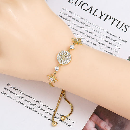 8K Gold Star Bracelet – Elegant Minimalist Women’s Jewelry