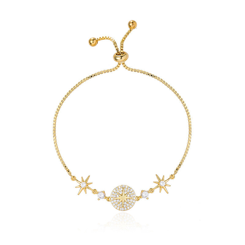 8K Gold Star Bracelet – Elegant Minimalist Women’s Jewelry