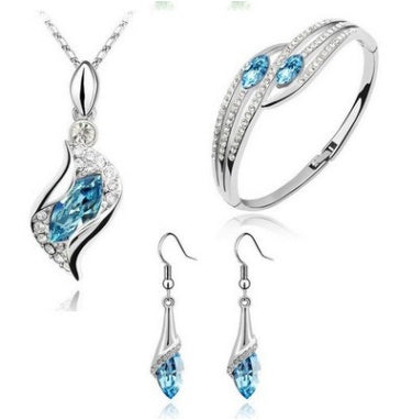 Angel Elf 3-Piece Jewelry Set – Crystal Earrings, Necklace & Bracelet