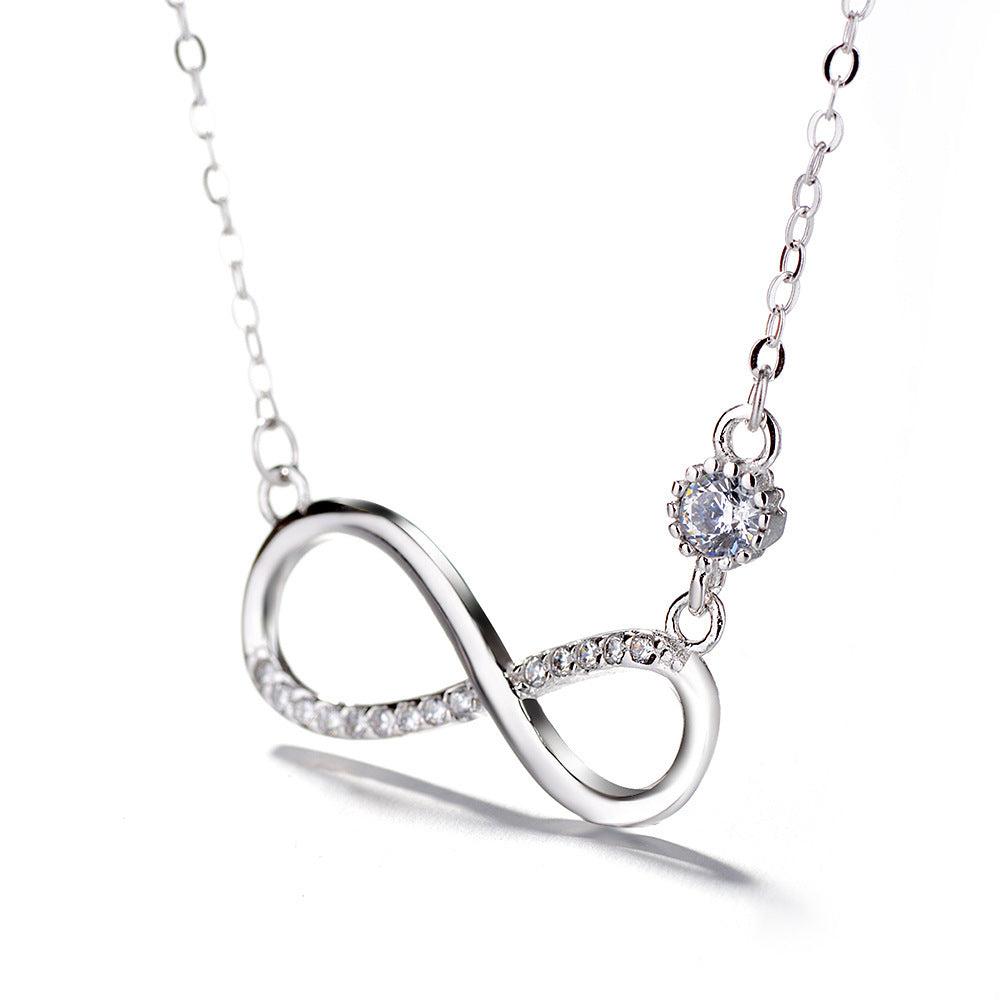 925 Sterling Silver Platinum-Plated Necklace – Elegant Women’s Jewelry