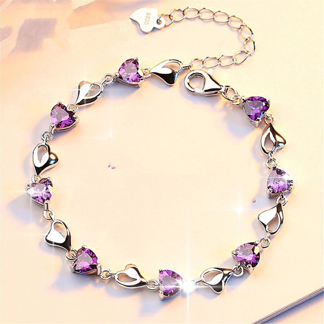 Amethyst Love Bracelet – Crystal & Zircon Women’s Jewelry