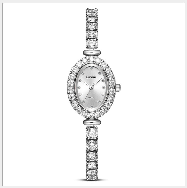 Diamond Accent Quartz Watch – Elegant Women’s Luxury Wristwatch