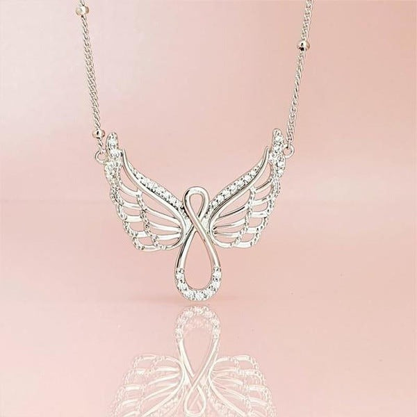 Diamond Angel Wing Necklace – Elegant Women’s Jewelry