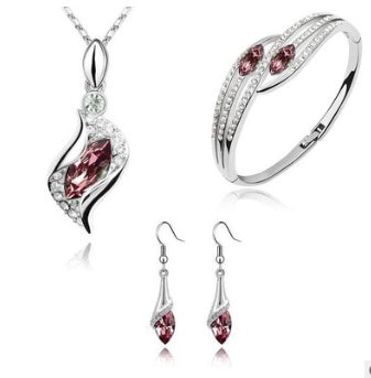 Angel Elf 3-Piece Jewelry Set – Crystal Earrings, Necklace & Bracelet