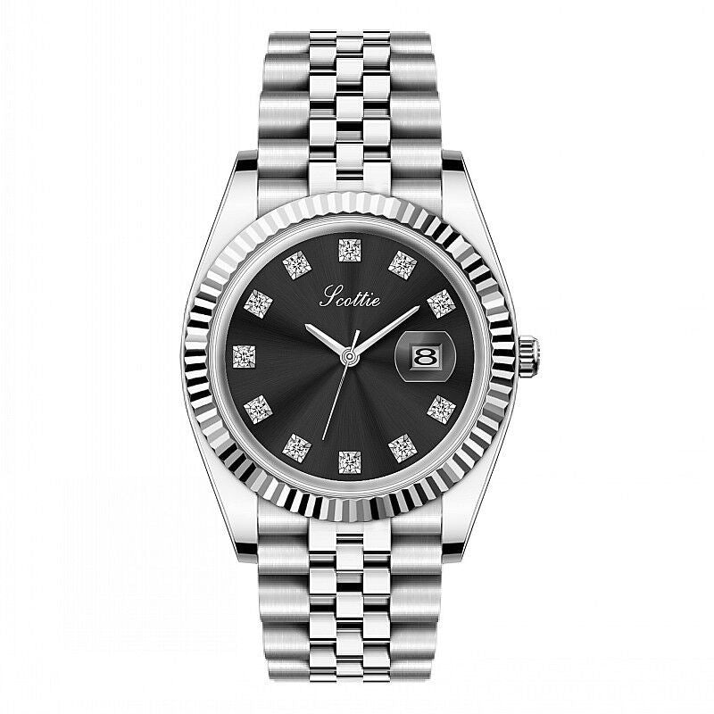 Elegant Women’s Solid Steel Calendar Watch – Minimalist Wristwatch
