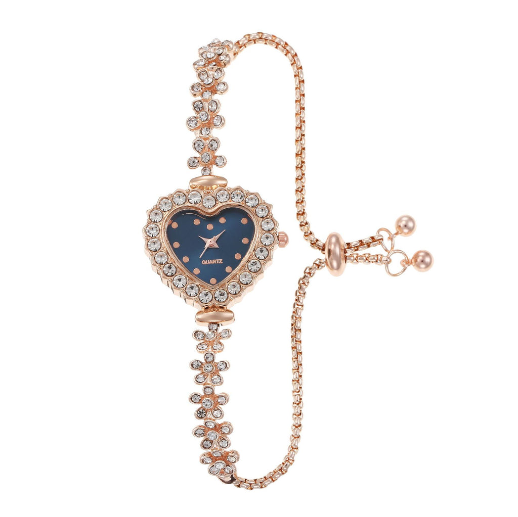 Diamond Flower Chain Watch – Elegant Women’s Quartz Wristwatch