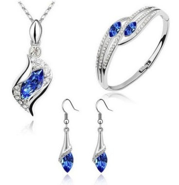 Angel Elf 3-Piece Jewelry Set – Crystal Earrings, Necklace & Bracelet