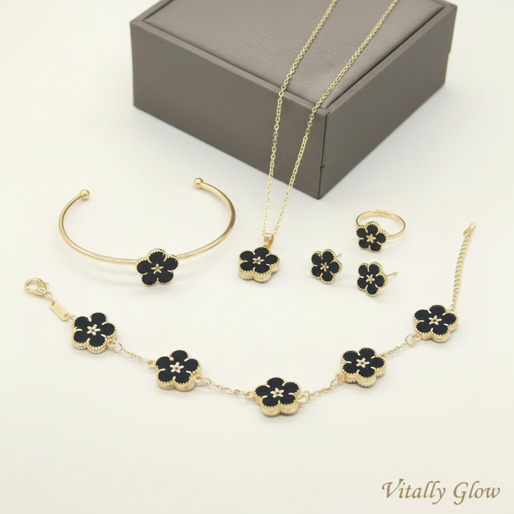 Plum Five-Piece Double-Sided Necklace Set