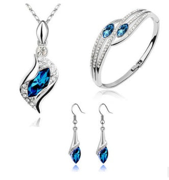 Angel Elf 3-Piece Jewelry Set – Crystal Earrings, Necklace & Bracelet