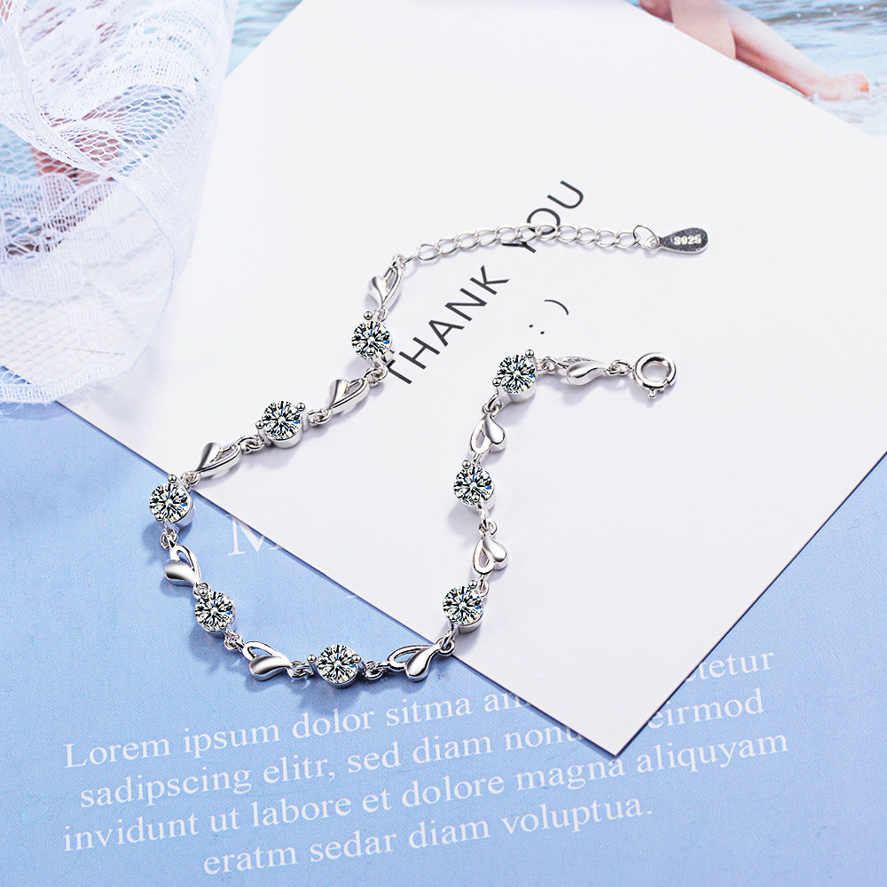 Heart Charm Couple Bracelet – Minimalist Mori Style Jewelry