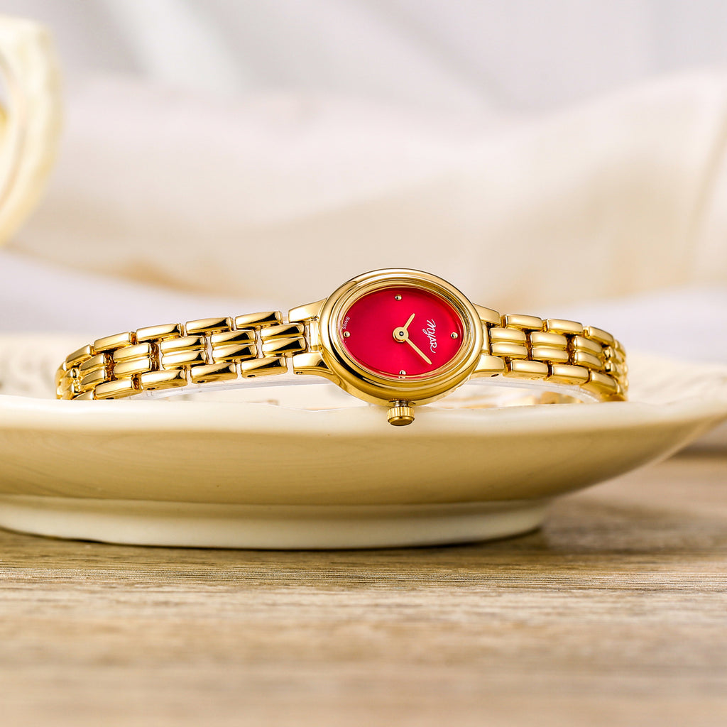 Oval Mini Vintage Waterproof Watch – Elegant Women’s Quartz Wristwatch