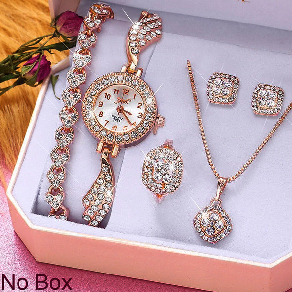 Luxury Women’s Jewelry Gift Set – Watch, Bracelet & Necklace