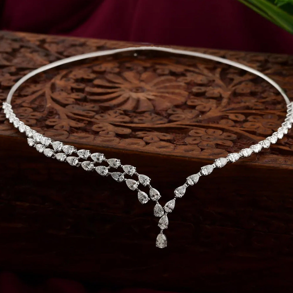 Multi-Layer Open Zircon Necklace – Sparkling Party Accessory for Women