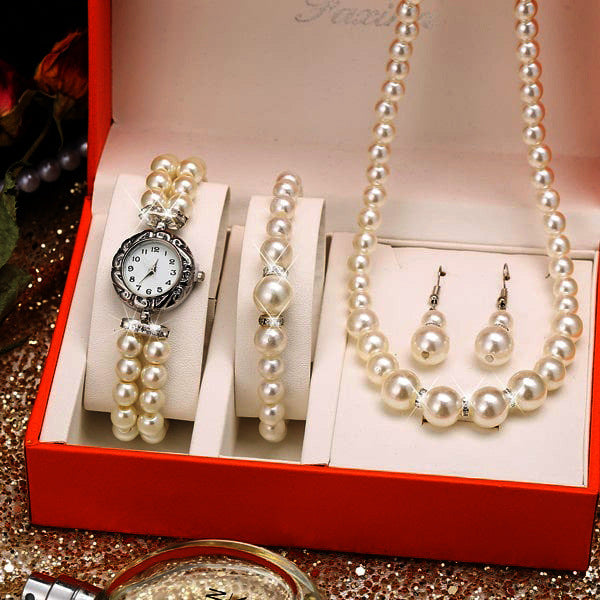 Luxury Women’s Jewelry Gift Set – Watch, Bracelet & Necklace