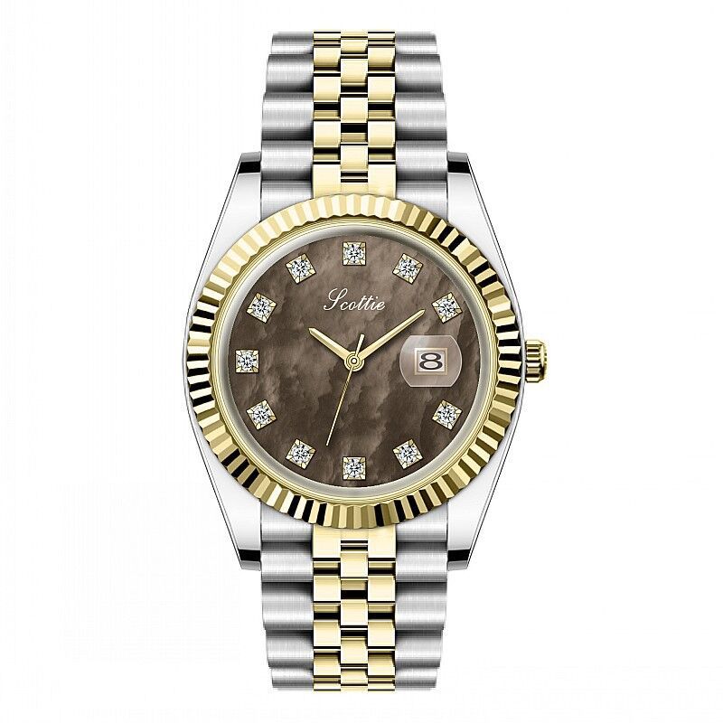 Elegant Women’s Solid Steel Calendar Watch – Minimalist Wristwatch