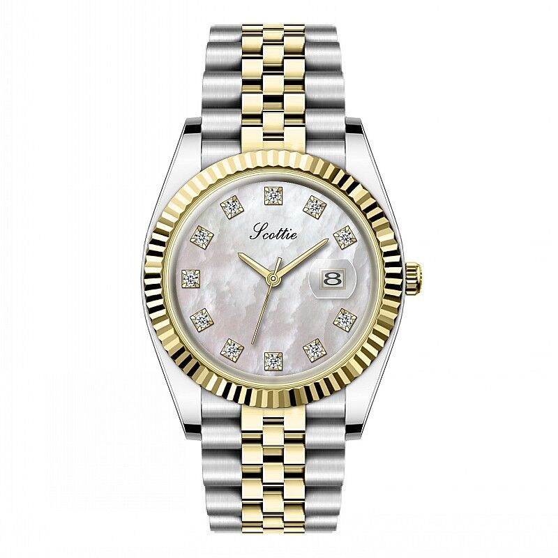 Elegant Women’s Solid Steel Calendar Watch – Minimalist Wristwatch