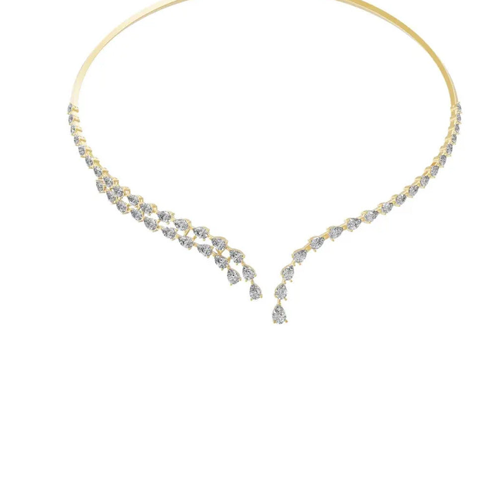 Multi-Layer Open Zircon Necklace – Sparkling Party Accessory for Women