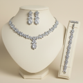 Zircon Bridal 3-Piece Set – Necklace, Earrings & Bracelet for Weddings
