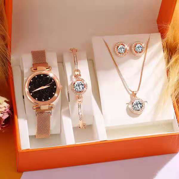 Luxury Women’s Jewelry Gift Set – Watch, Bracelet & Necklace