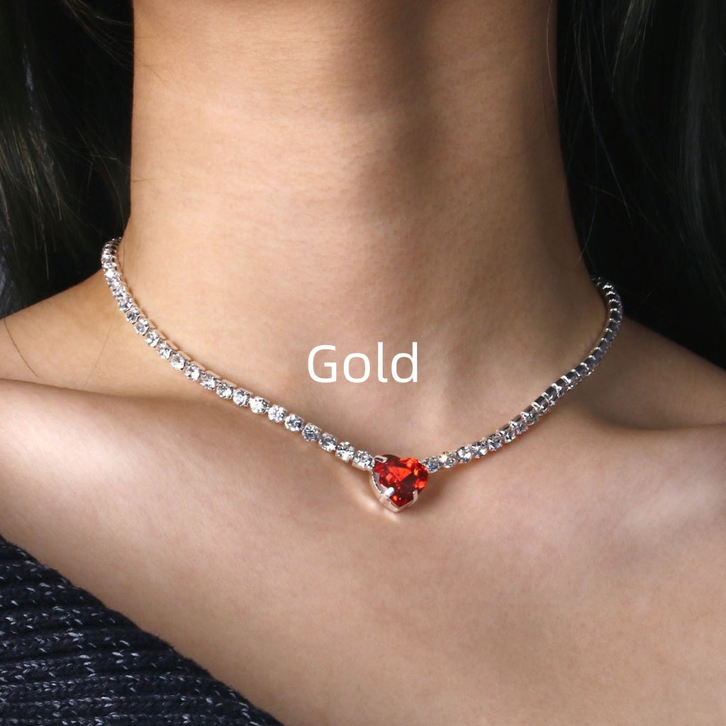 Colorful Love Collarbone Necklace – Trendy High-End Women’s Jewelry