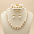 Elegant Pearl 3-Piece Jewelry Set – Necklace, Bracelet & Earrings